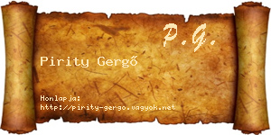 Pirity Gergő névjegykártya