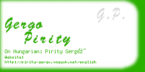 gergo pirity business card